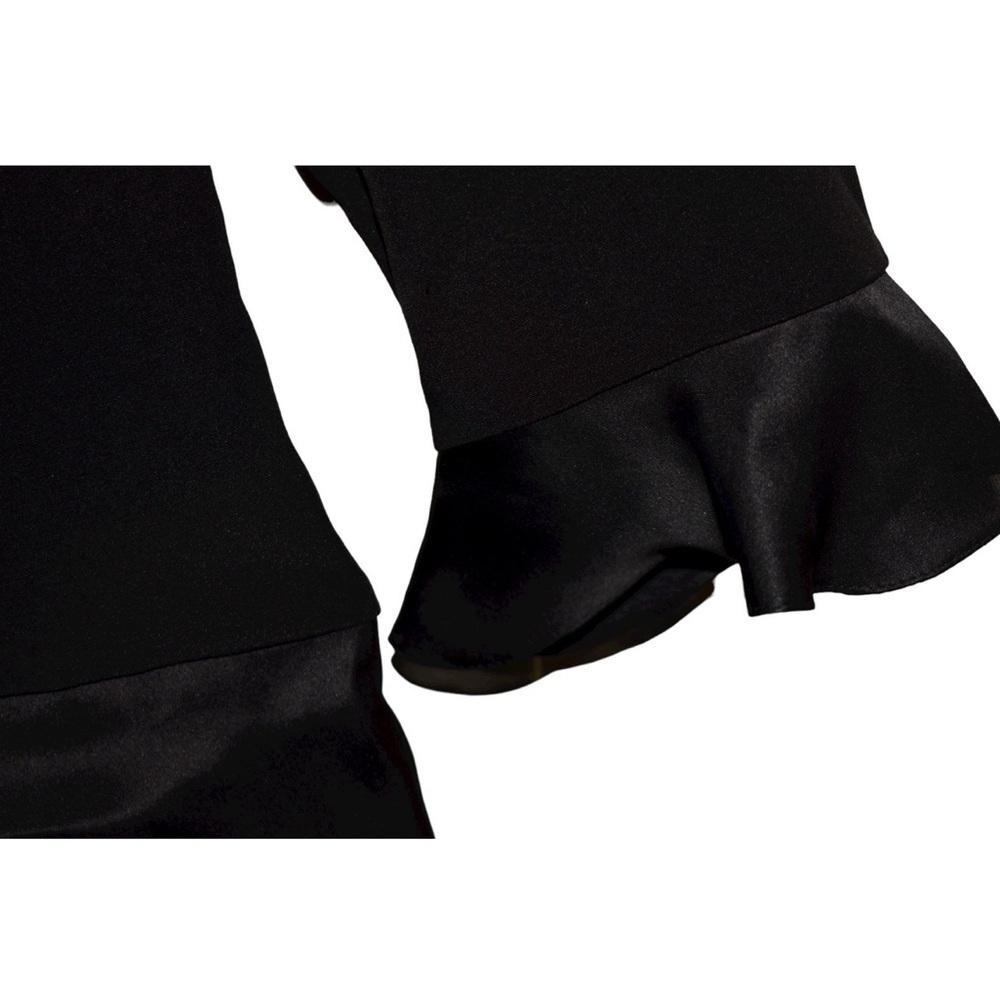 Rickie Freeman for Teri Jon 12 black silk & satin ruffle formal high end dress - Picture 3 of 4